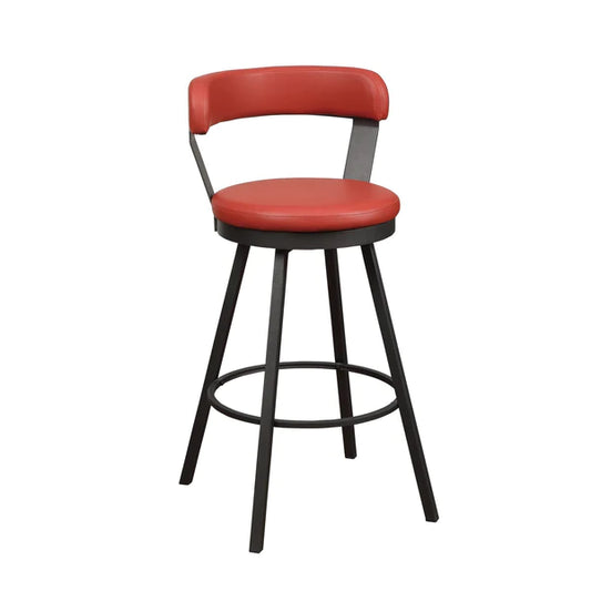 Benzara Leatherette Pub Chair with Curved Design Open Backrest