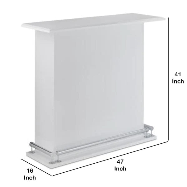 Benzara 41 Inch Rectangular Wooden Bar Table with Storage