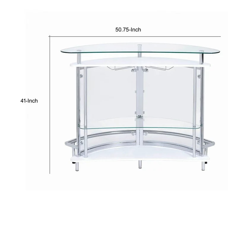 Benzara Contemporary Bar Unit with Clear Acrylic Front