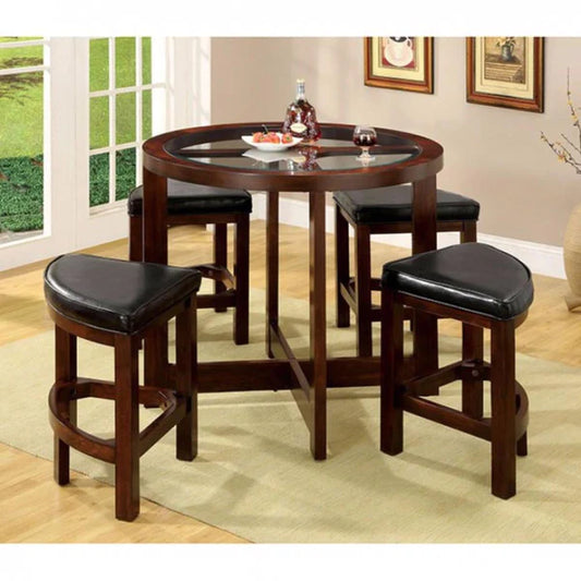 Benzara Crystal Cove I Quaint Virile 5 Piece Counter Height Table Set