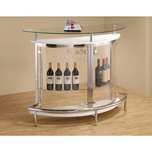 Benzara Contemporary Bar Unit with Clear Acrylic Front