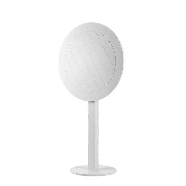 Benzara Keli 43 Inch Outdoor Bar Table, White Aluminum Frame