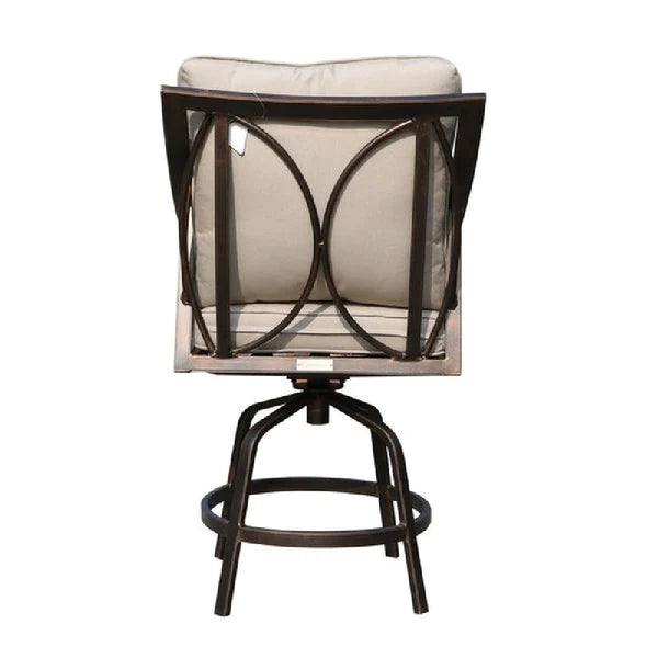 Benzara 46 Inch Noe Outdoor Swivel Metal Barstool, Set Of 2