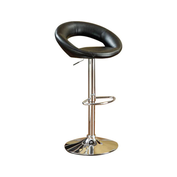 Benzara Metal Base Bar Stool with Faux Leather Seat