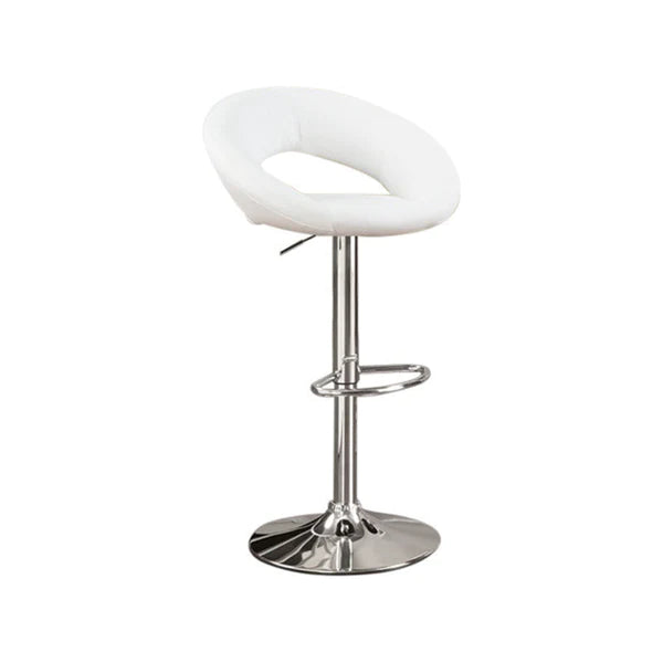 Benzara Metal Base Bar Stool with Faux Leather Seat