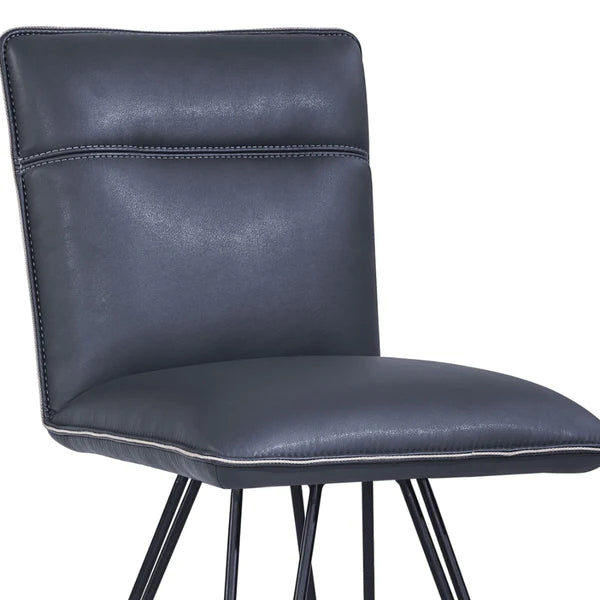 Benzara Metal Leather Upholstered Counter Height Stool with Hairpin Style Legs Set Of 2