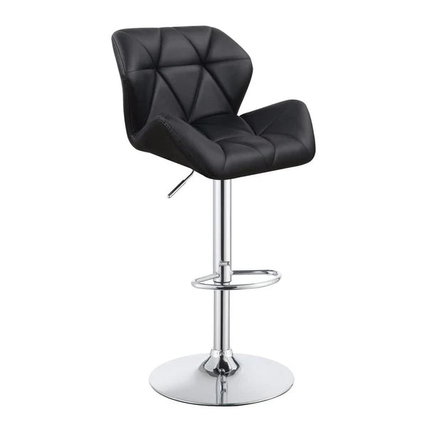 Benzara Adjustable Diamond Bar Stool with Chrome Base, Set Of 2