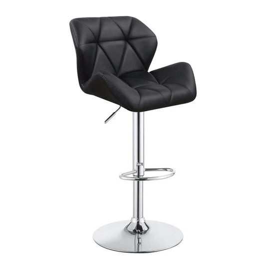 Benzara Adjustable Diamond Bar Stool with Chrome Base, Set Of 2