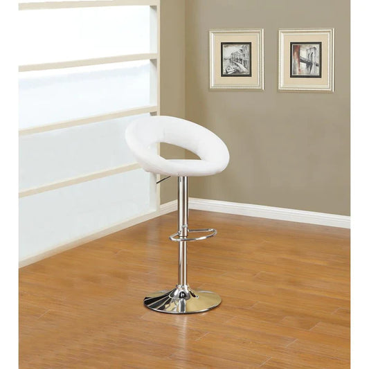 Benzara Metal Base Bar Stool with Faux Leather Seat