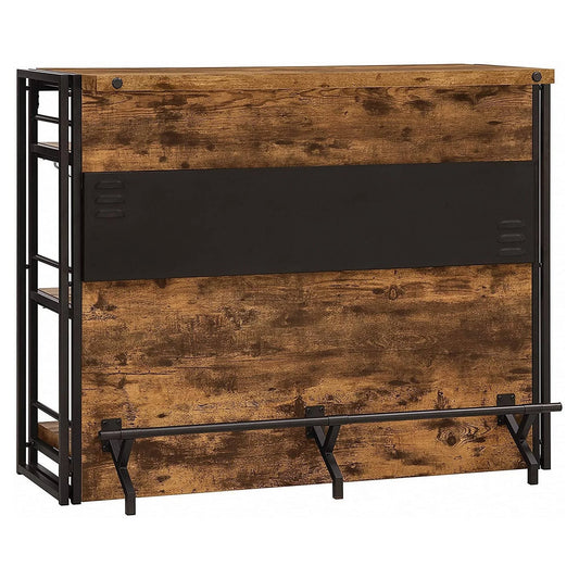 Benzara Wooden Bar Unit with Stemware Rack