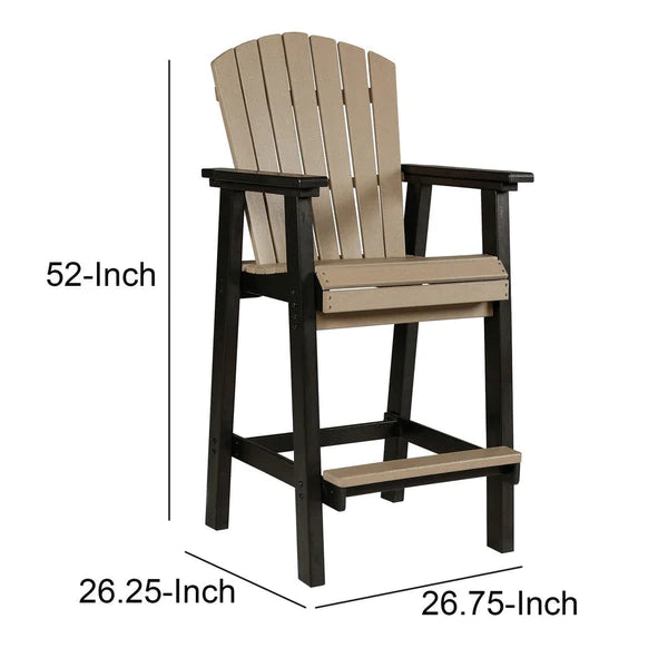 Benzara 30 Inch Classic Outdoor Barstool Chair, Set Of 2