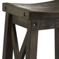 Benzara Saddle Seat Wooden Barstool