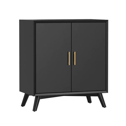 Ian 36 Inch Small Bar Cabinet with 2 Doors, Flared Legs