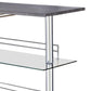 Benzara Radiant Rectangular Bar Table with 2 Shelves and Wine Holder