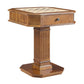 Benzara Susy 28 Inch Wood Reversible Board Game Table with Pedestal Stand