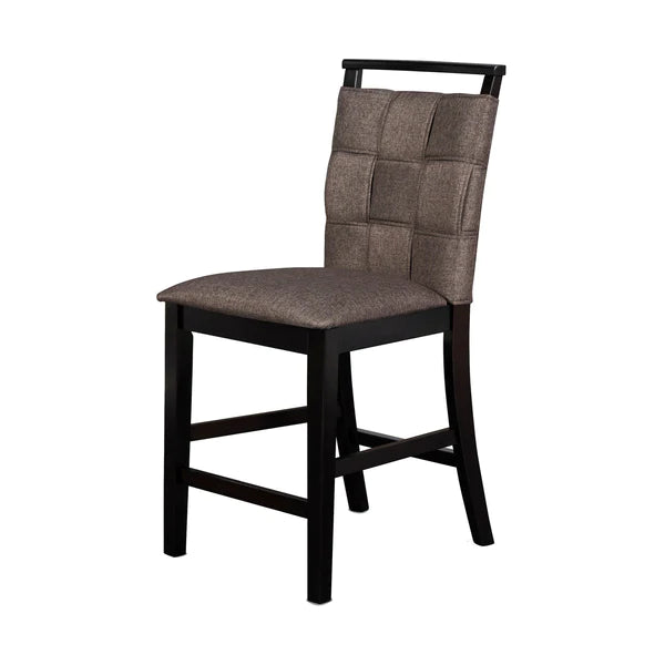 Benzara Fabric Counter Chair with Interwoven Backrest and Padded Seat