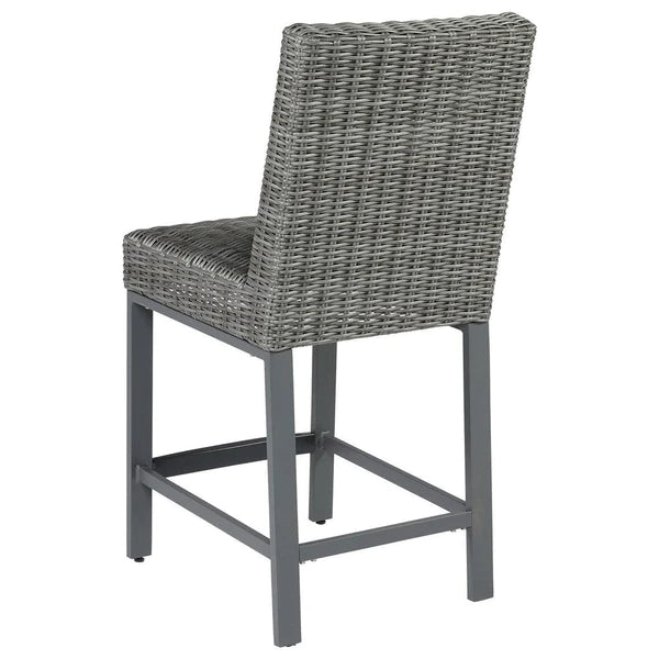 Benzara Jack 28 Inch Outdoor Barstool Chair, Tall Backrest