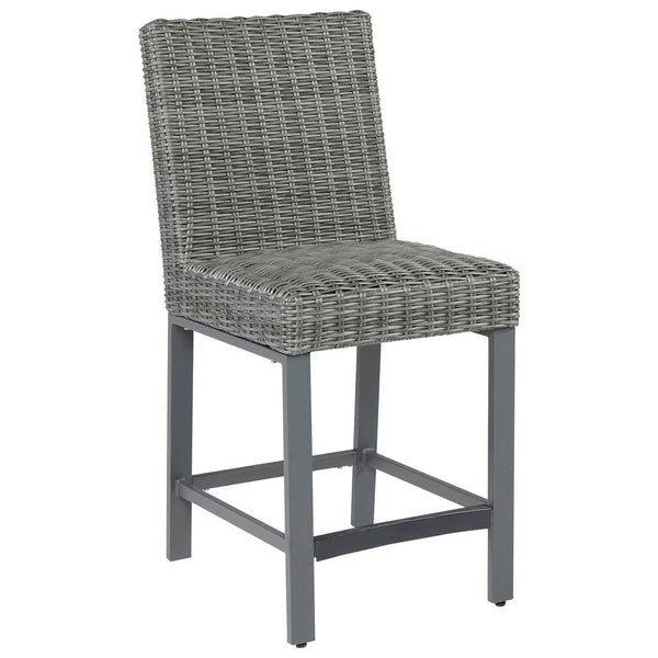 Benzara Jack 28 Inch Outdoor Barstool Chair, Tall Backrest